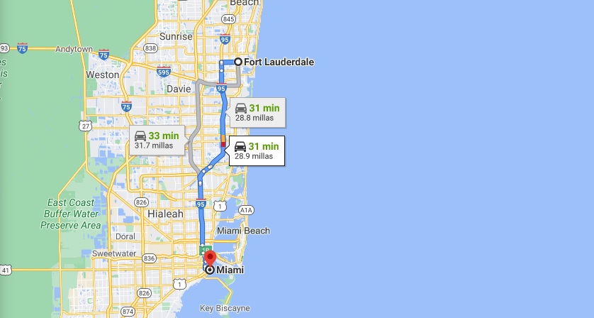 fort-lauderdale-miami-distance